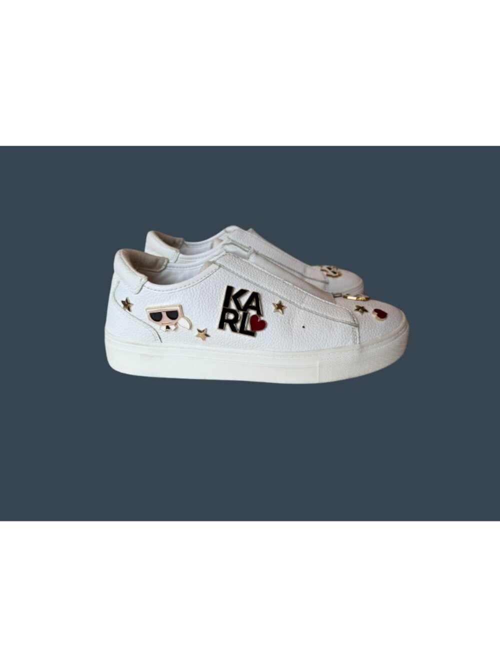 Karl Lagerfeld Paris Caitie White Slip-On Platform Sneakers Women's Size 8M - Picture 4 of 10